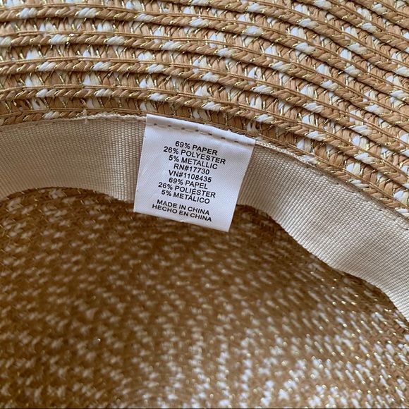 Gold & Tan Woven Flexible Straw Hat - Picture 5 of 8